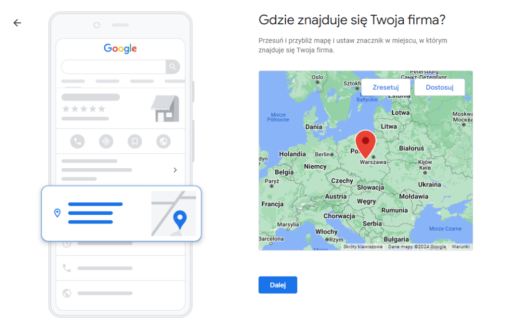 Dodawanie lokalizacji w Google Moja Firma